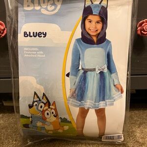 Bluey tutu dress Halloween Costume with Attached Hood and tail